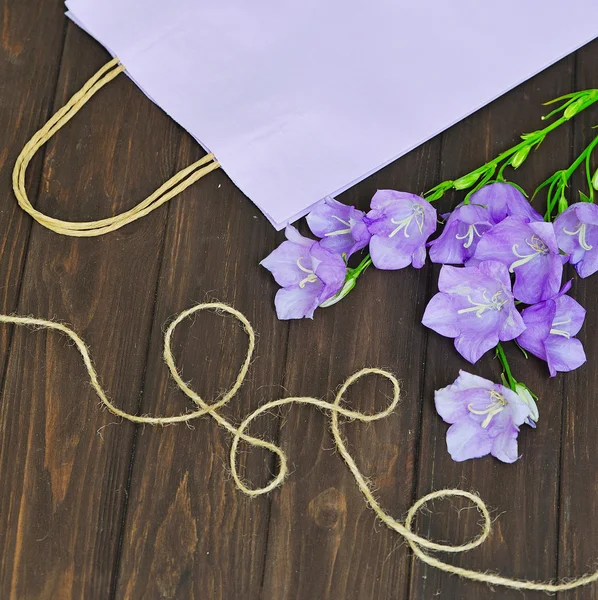 Shopping bag and bell flowers
