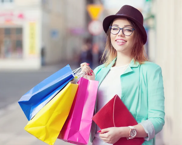 Young attractive shopper woman