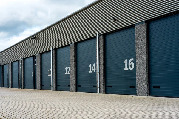 Unit storage warehouse facility with numberd doors