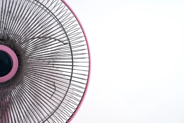 Dirty electric fan on white background