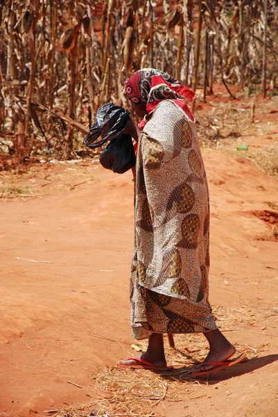 Elderly African woman in her traditional dress-Tanzania-Africa