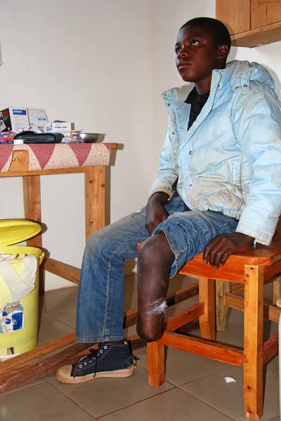 Medical intervention to a mutilated boy-Village Pomerini-Tanzani