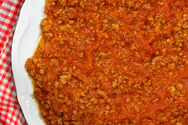 White Plate with Meat Sauce