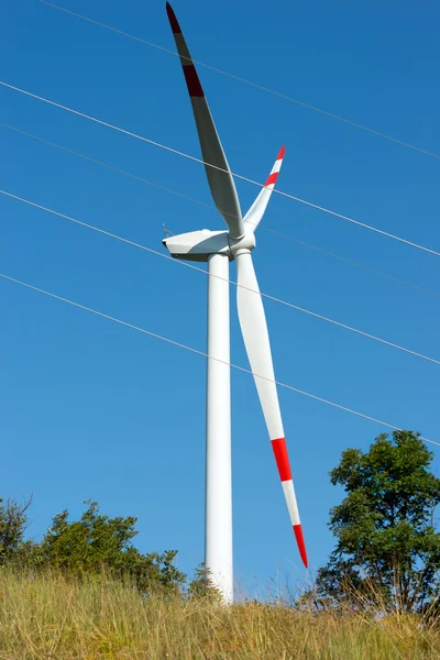 Wind Turbine with Power Line