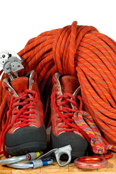 Climbing Equipment on White Background