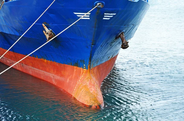 Bulbous bow of bulk cargo ship