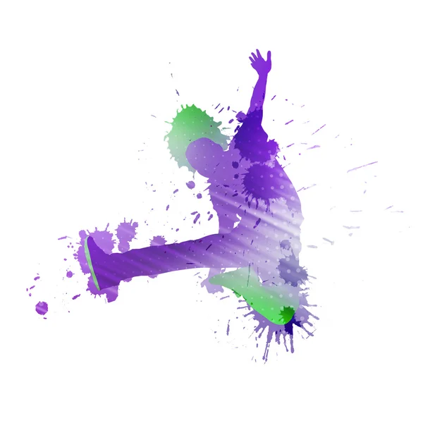 Colorful dancer silhouette