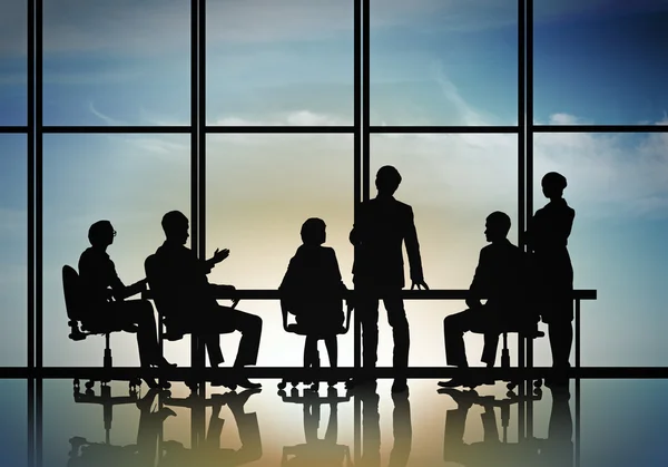 Businessteam sitting round table