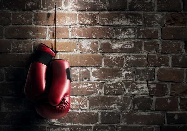 Boxing gloves hanging