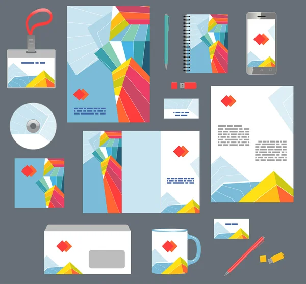 Corporate style business templates. Set of modern abstract graph