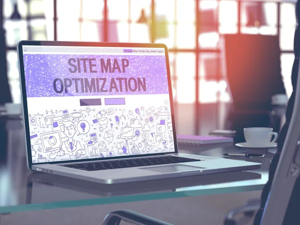 Site Map Optimization Concept on Laptop Screen.