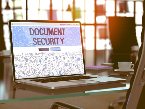 Document Security Concept on Laptop Screen.