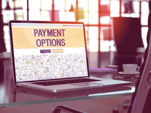 Payment Options Concept on Laptop Screen.