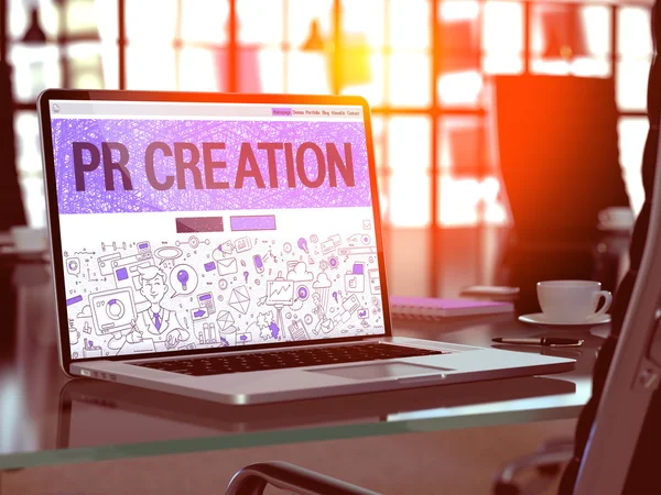 PR Creation Concept on Laptop Screen.