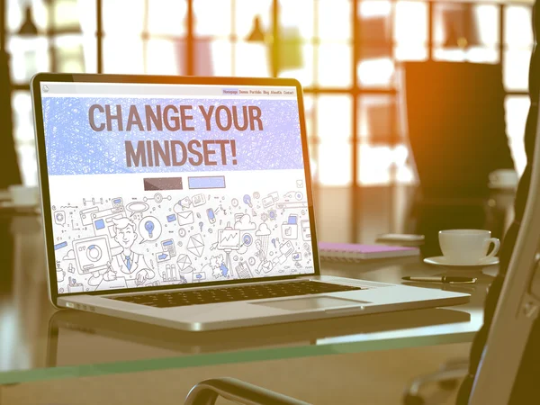 Change Your Mindset - Concept on Laptop Screen.