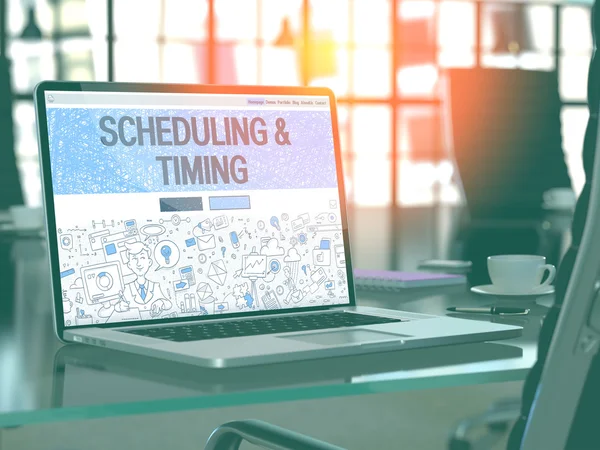Scheduling and Timing Concept on Laptop Screen.