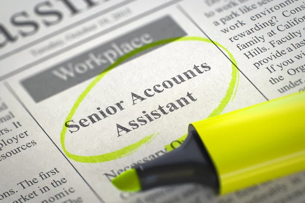 Senior Accounts Assistant Wanted.