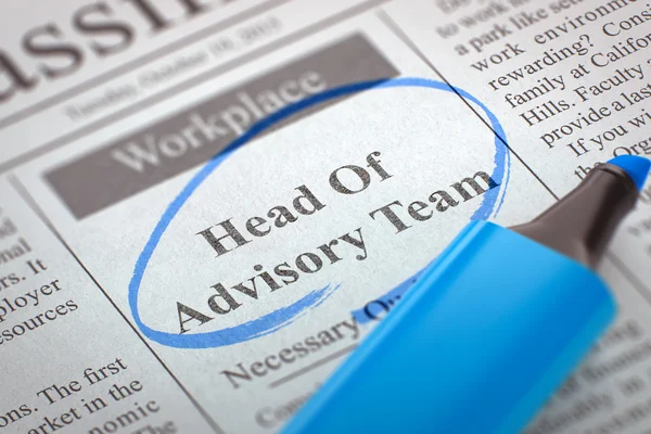 Head Of Advisory Team Job Vacancy.