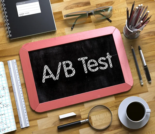 AB Test Concept on Small Chalkboard.