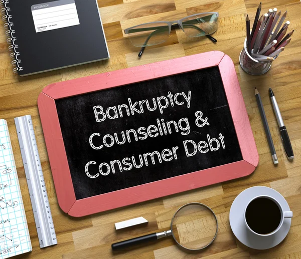 Bankruptcy Counseling and Consumer Debt on Small Chalkboard.