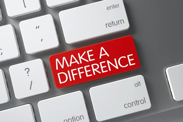 Make A Difference Keypad. 3D Illustration.