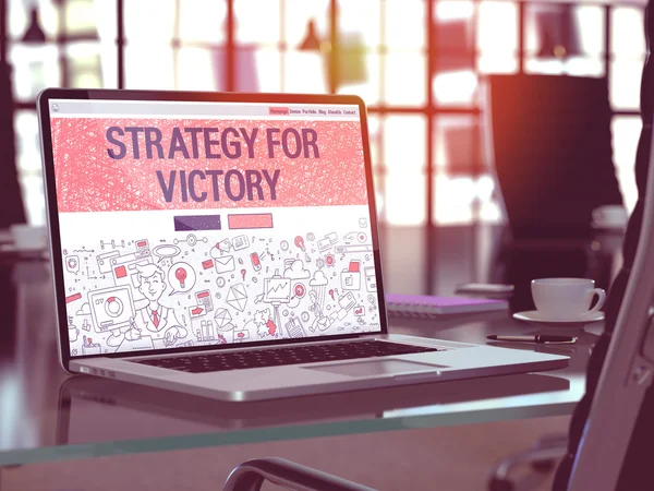 Strategy for Victory Concept on Laptop Screen. 3D Illustration.