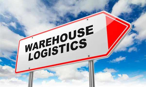 Warehouse Logistics on Red Road Sign.
