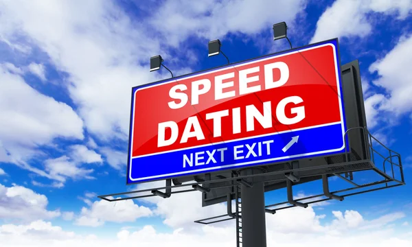 Speed Dating Inscription on Red Billboard.