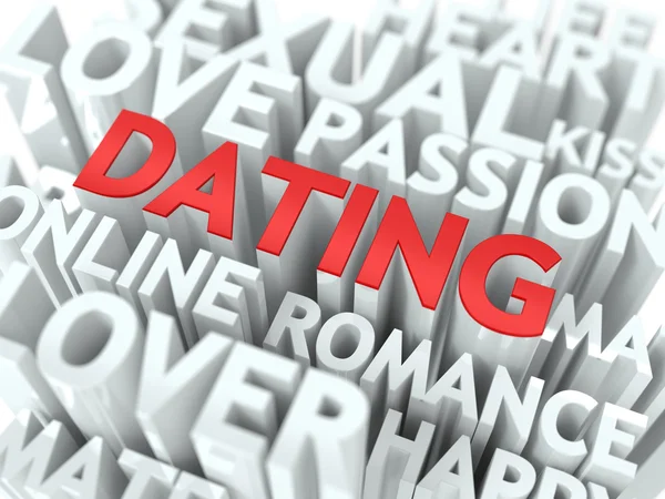 Dating - Red Word Cloud Concept.