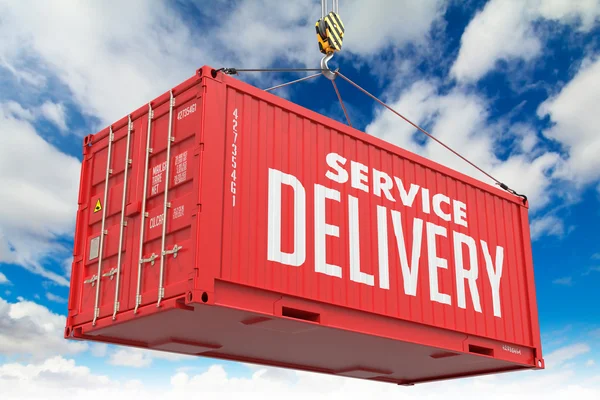 Service Delivery - Red Hanging Cargo Container.