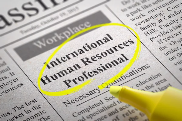 International Human Resources Professional Vacancy in Newspaper.