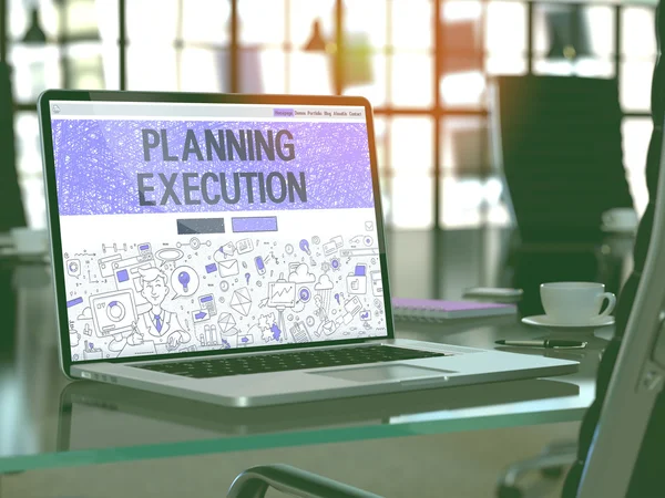 Planning Execution Concept on Laptop Screen.