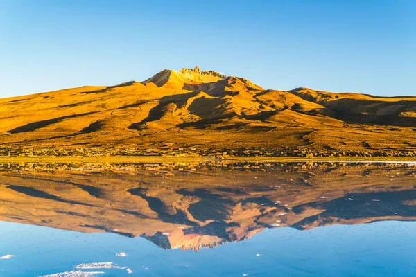 Dormant volcano at the salt lake of Solar De Uyuni