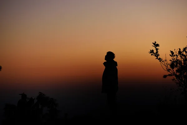 Silhouette of thinking man
