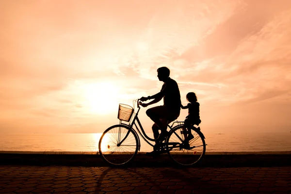 Biker family silhouette