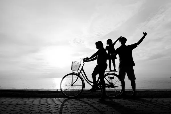 Biker family silhouette