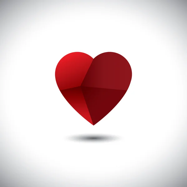 Paper folded heart icon representing love emotion - vector icon