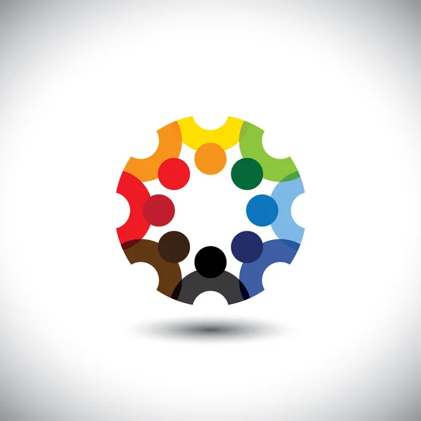 Colorful design of a team of people or children icons