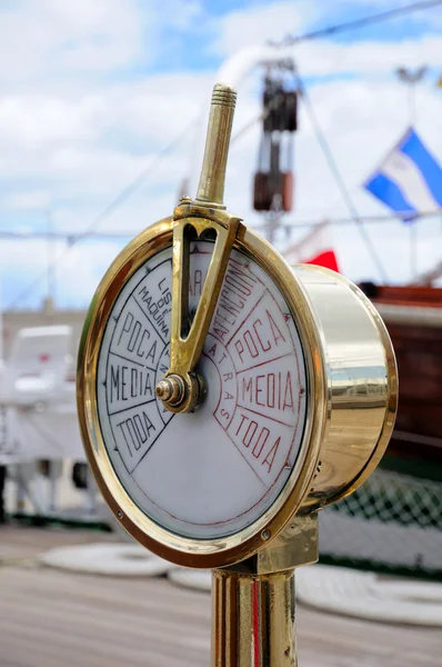 Speedometer on the deck of an old ship