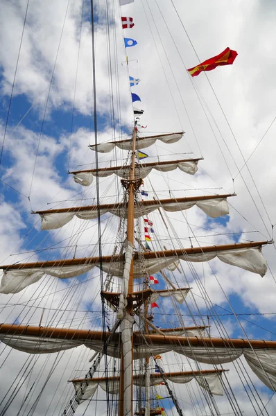 Tall ships masts with rigging