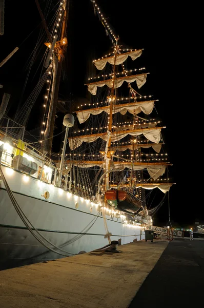 TENERIFE, SEPTEMBER 13: Mexican school ship docked at the Port o
