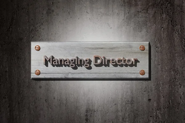 Managing director placard