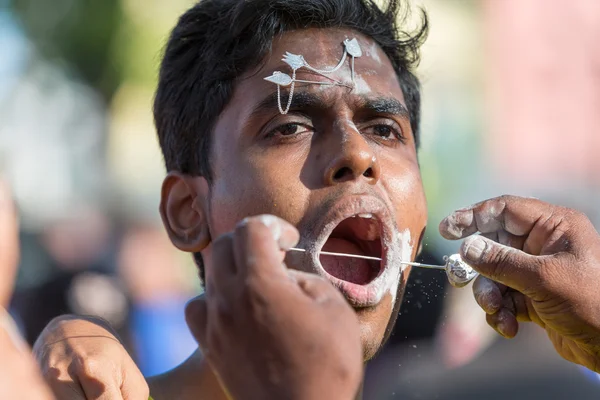 Georgetown, Penang, Malaysia.  January 24, 2016.  Hindu festival to worship God Muruga