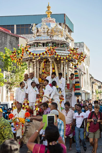 Georgetown, Penang, Malaysia.  January 24, 2016.  Hindu festival to worship God Muruga