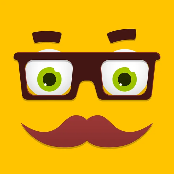 Vector Hipster Avatar with Geek Glasses And Mustache