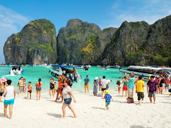 Crowd on the beach in Thailand