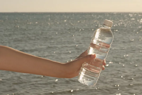 Water bottle in hand