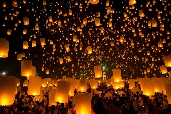 flying paper lanterns