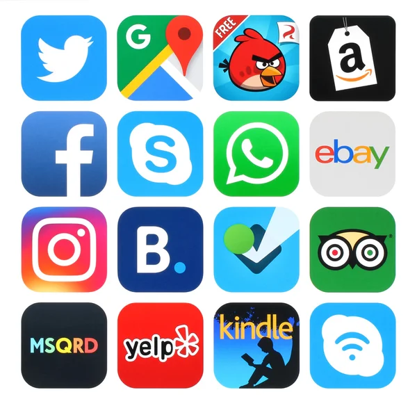 instagram java скачать Коллекция популярных икон напечатаны на бумаге: facebook.