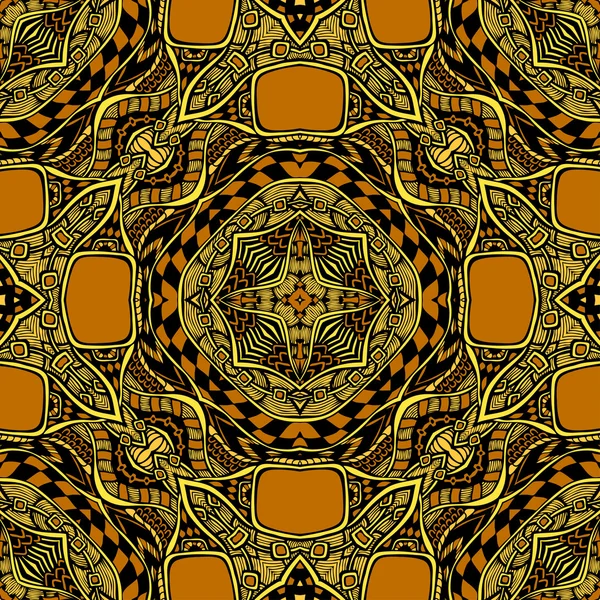 Seamless pattern from abstract  ornament black orange